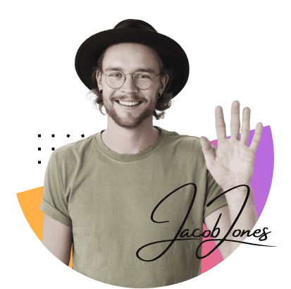 Photo of Jacob Jones with an autograph